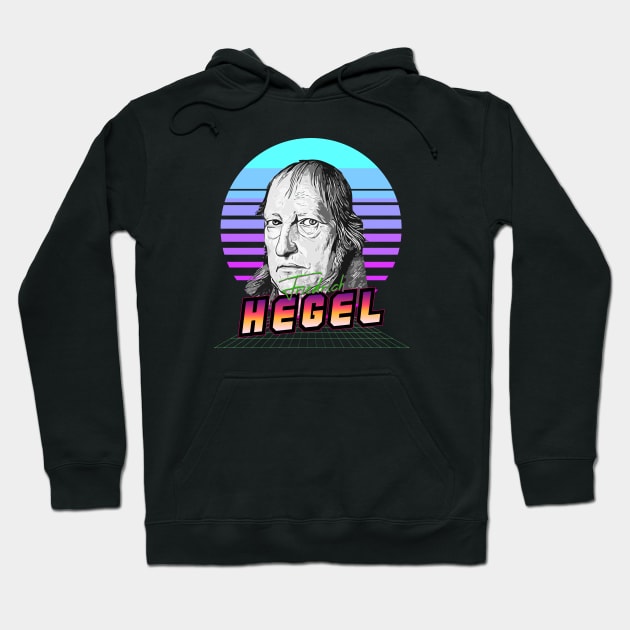 Georg Wilhelm Friedrich Hegel portrait - space synthwave retro Hoodie by vlada123